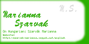 marianna szarvak business card